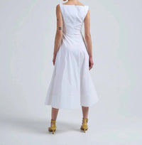 Lela Rose - Cotton Poplin Draped Floral Dress