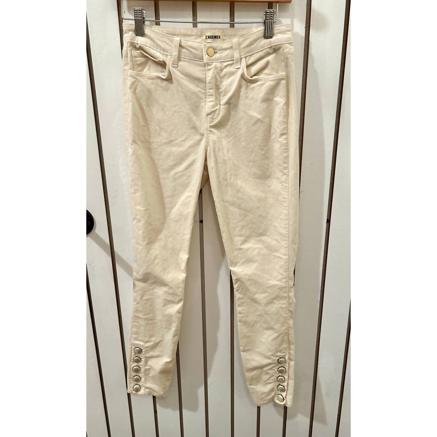 L'Agence - Women's Velvet Pants With Pearl Detail