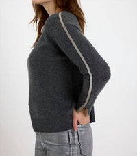 Brodie Cashmere - Glitz Split Cuff Crew Top