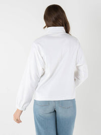 Emily McCarthy Long Sleeve Poppy Top in white - women's blouse - alternate view