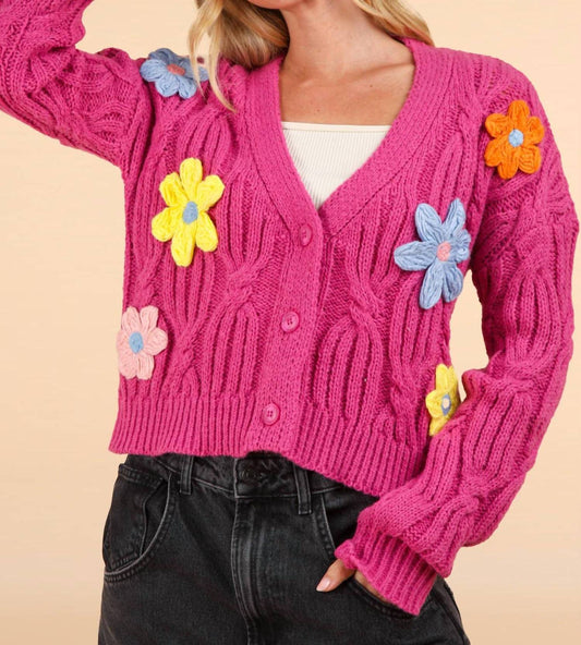 Very J - Statement Flower Cardigan