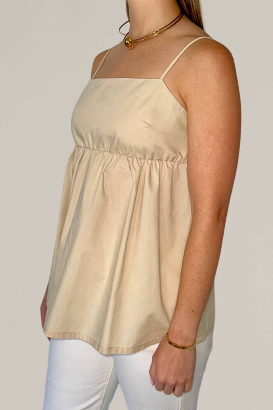 Nlt - Cotton Blend Poplin Babydoll Tank Top