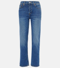 Re/Done - Stove Pipe Mid Rise Straight Leg Jeans