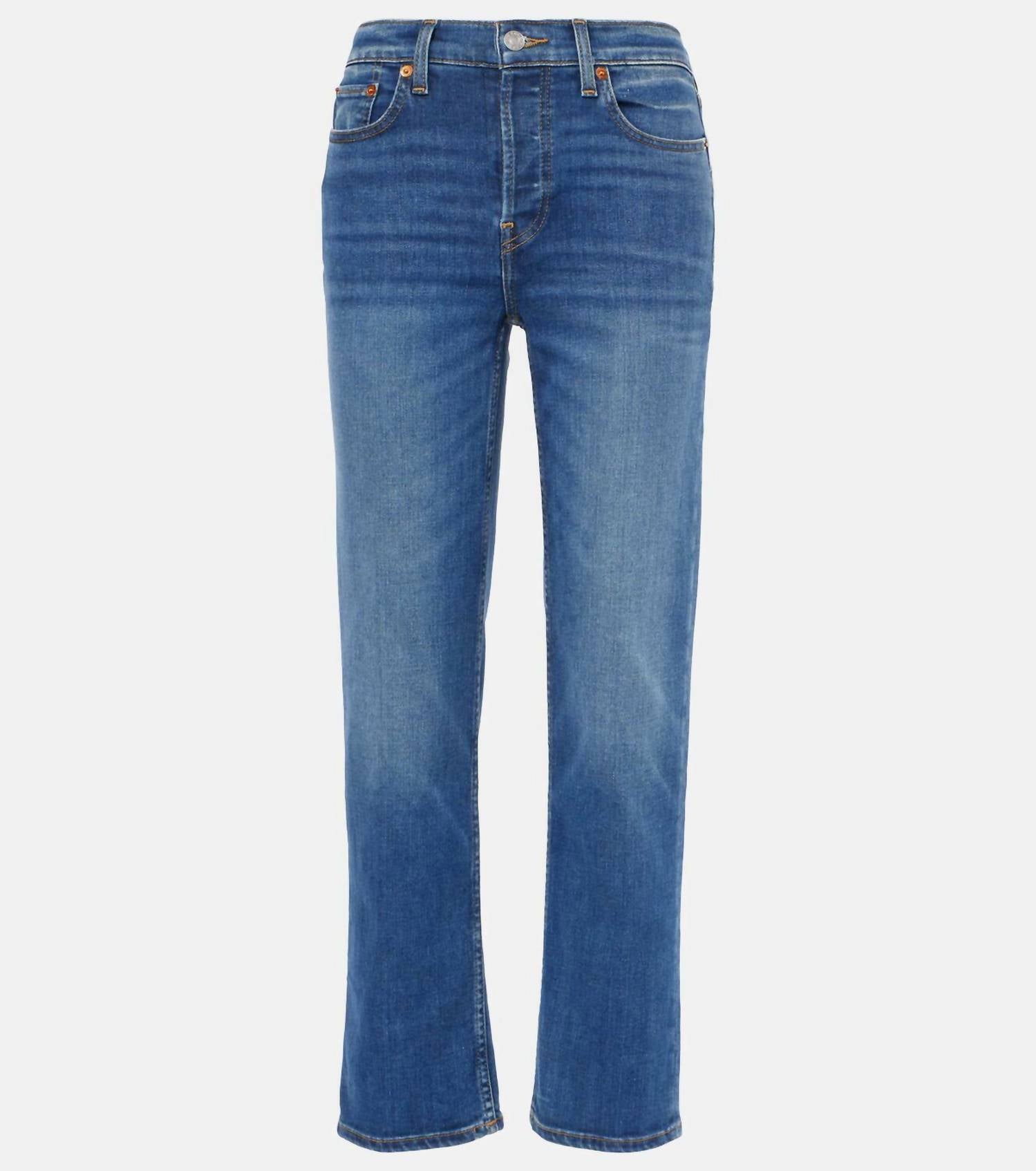 Re/Done - Stove Pipe Mid Rise Straight Leg Jeans
