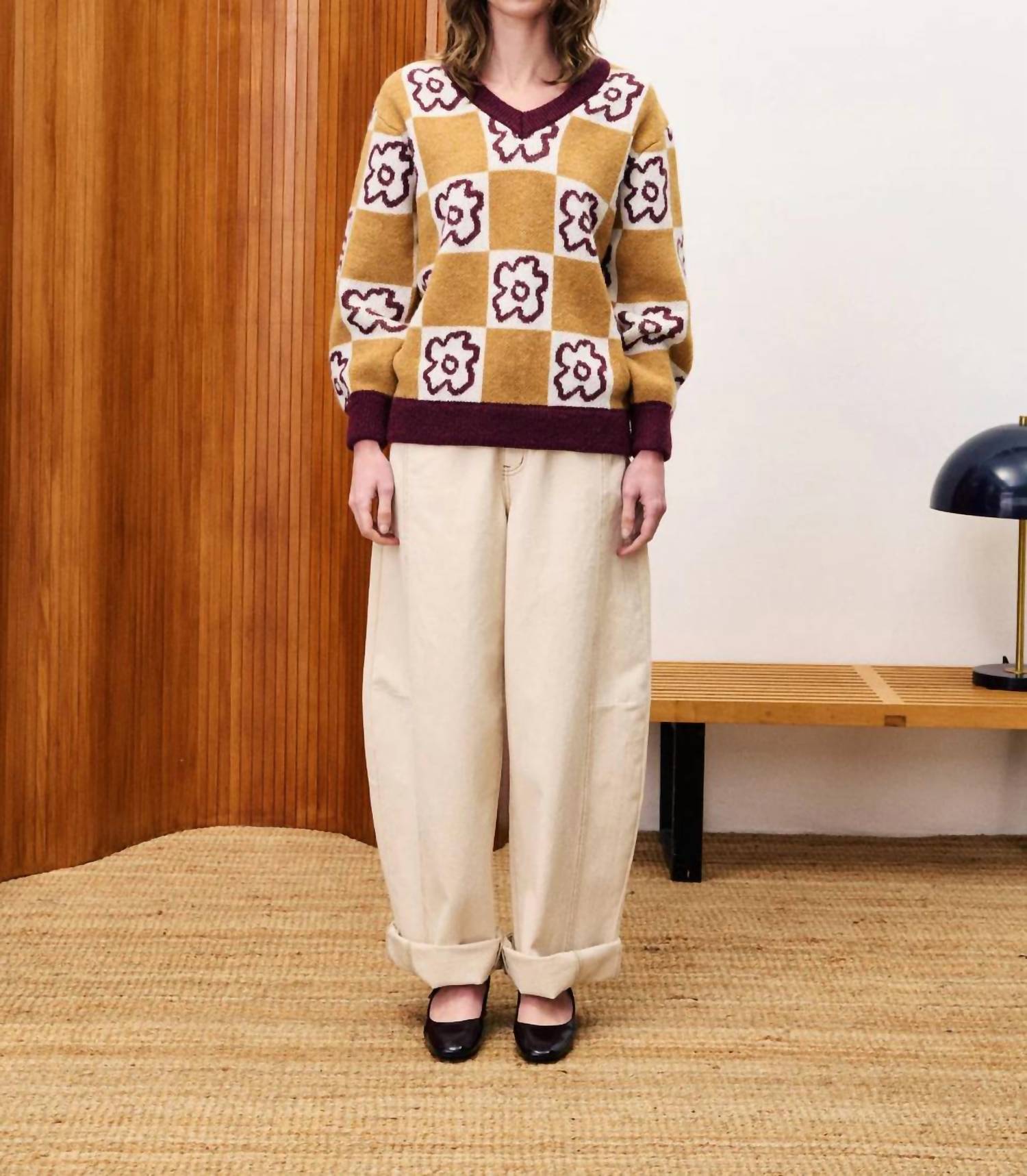 FRNCH Primevere Sweater Top in camel - women's sweater