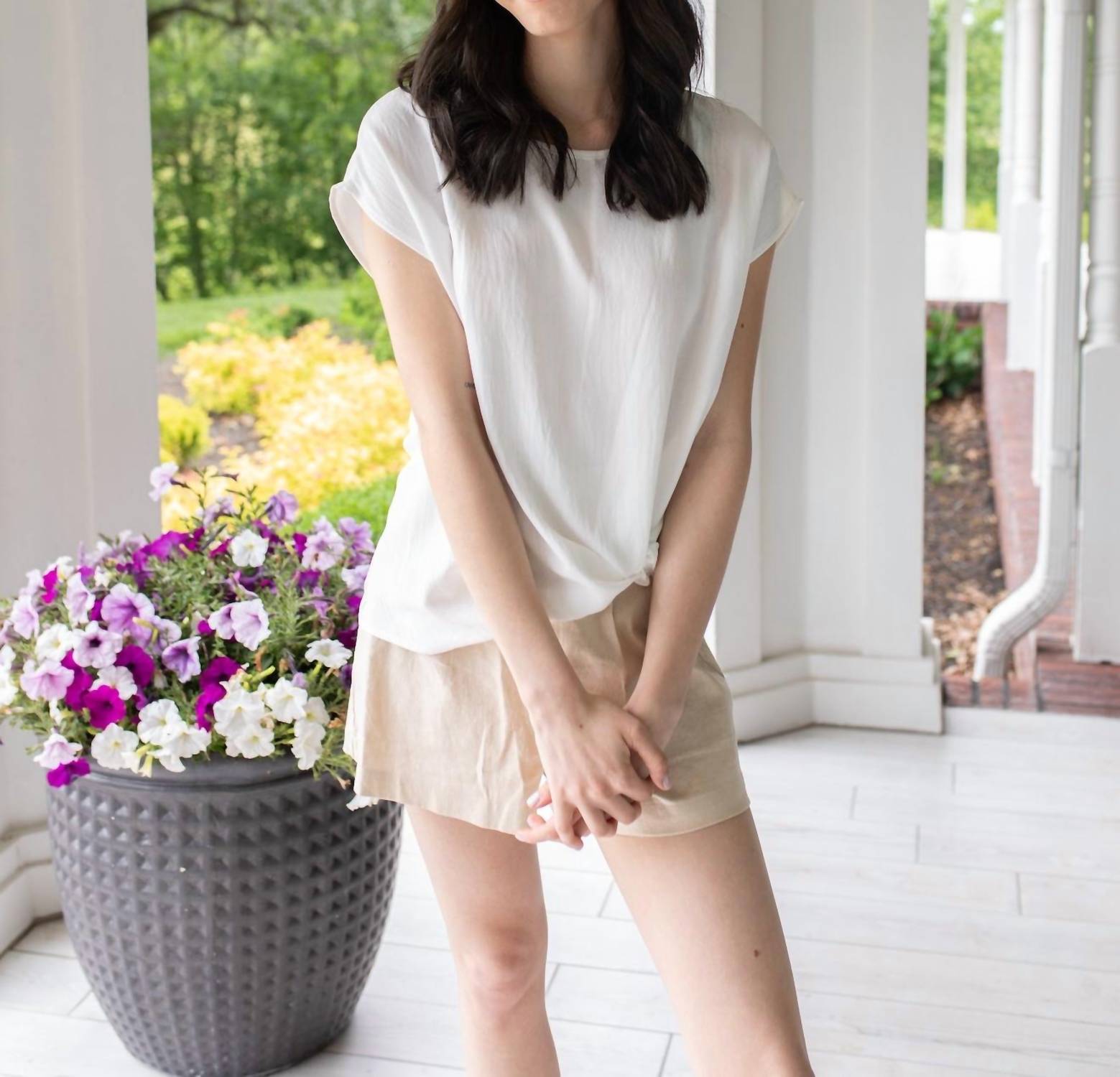 Gilli - Crisp Knot Short Sleeve Blouse