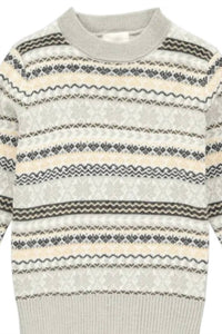 ME & HENRY Boys Fairisle Sweater in beige - kids' sweater - detail view