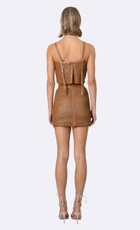Nonchalant Label Kaiden Mini Skirt in honey - women's skirt - detail view
