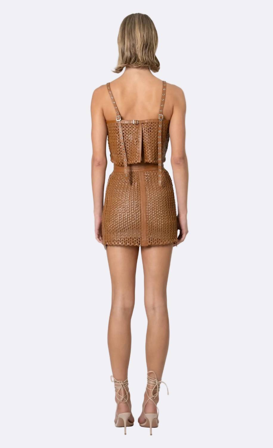 Nonchalant Label Kaiden Mini Skirt in honey - women's skirt - detail view