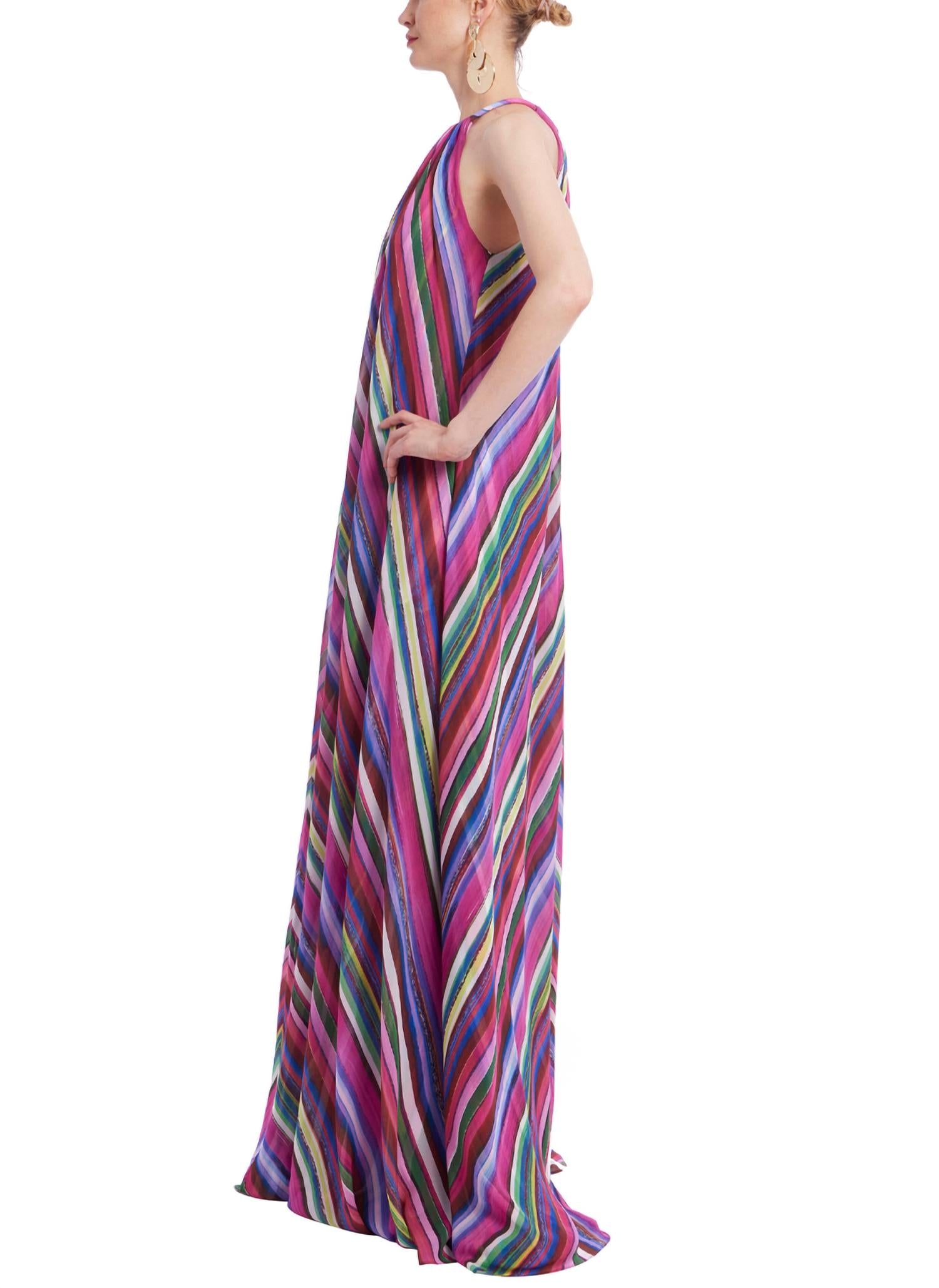 Badgley Mischka - Stripe Halter Gown
