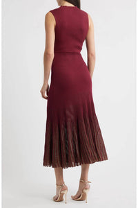 Moon River - MOCK NECK PLEATED MIDI DRESS