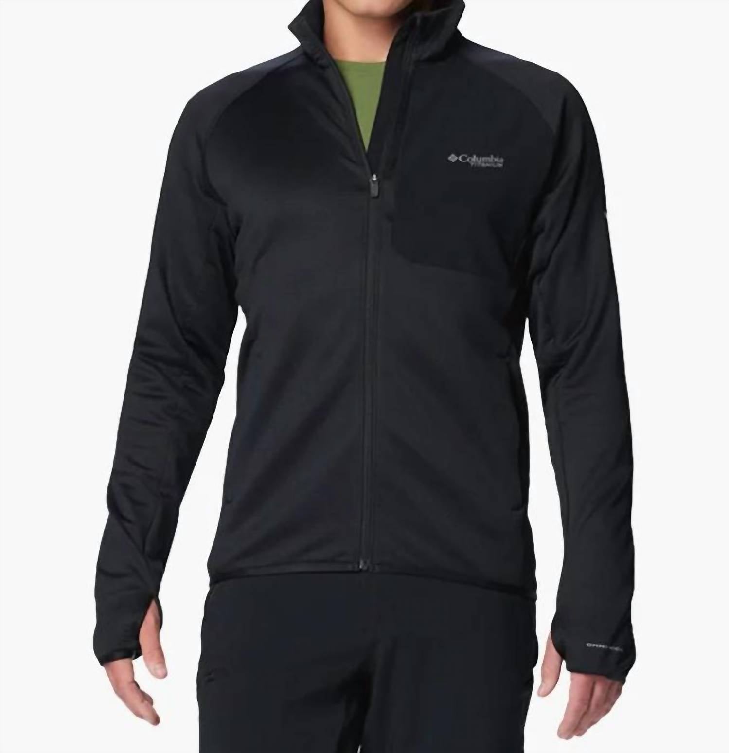 Columbia Men's Triple Canyon Grid Fleece II Full Zip Jacket in black - men's sweater