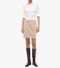 STAUD Geo Mini Dress in barley ivory - women's dress