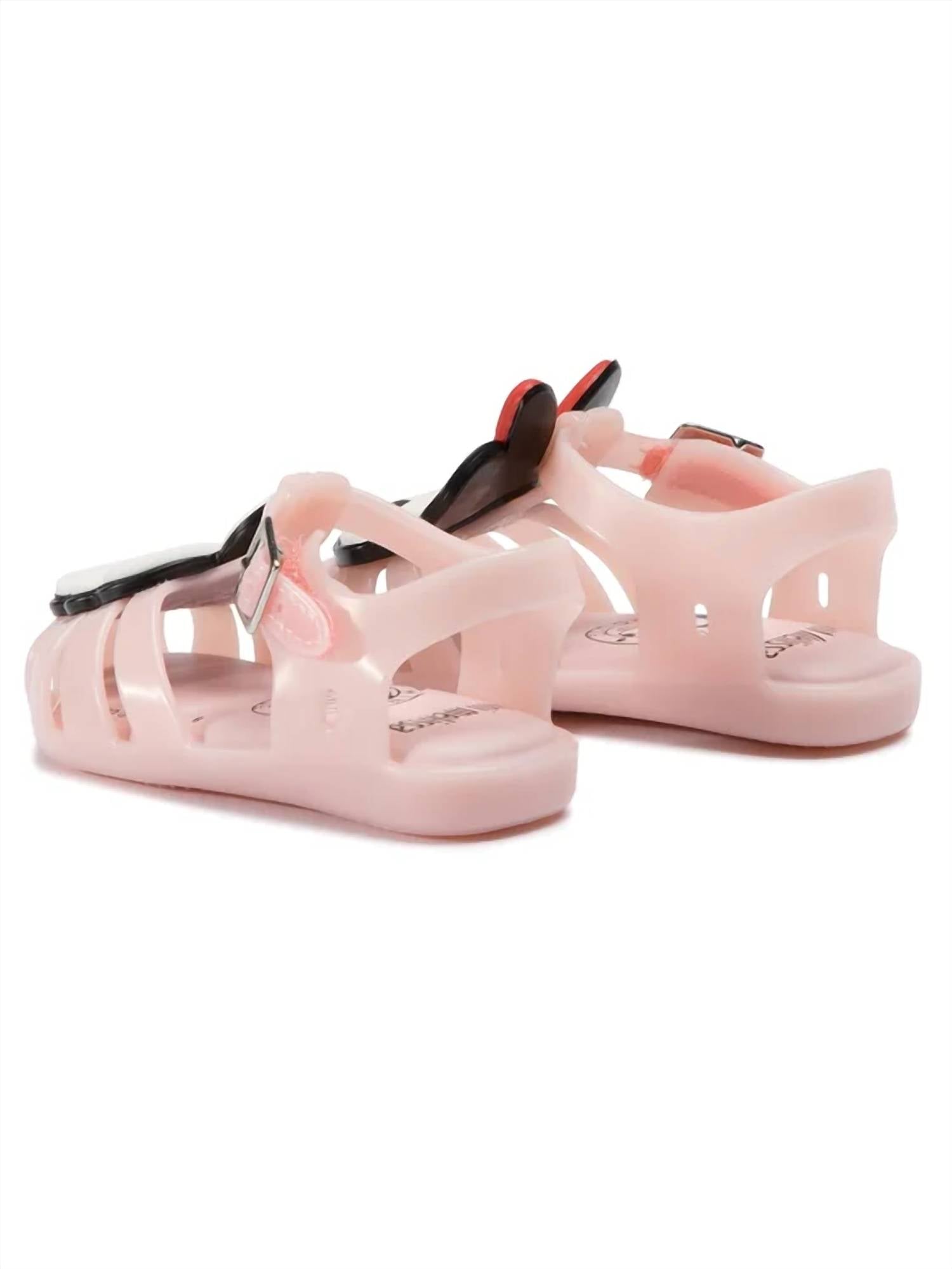 Mini Melissa Girls Mini Aranha Mickey Sandals in pink - kids' sandal - alternate view