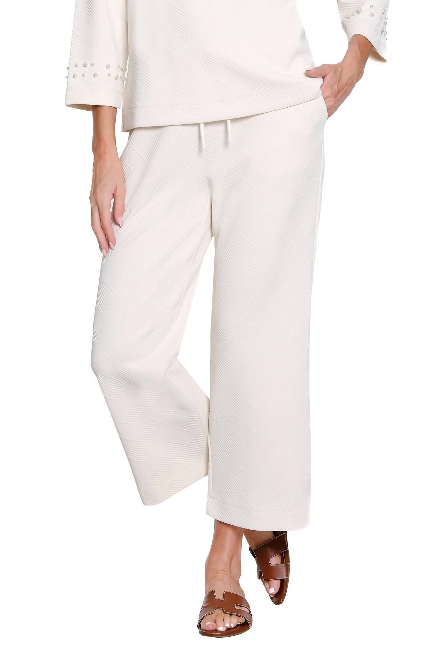 Multiples - Jacquard Knit Crop Pants