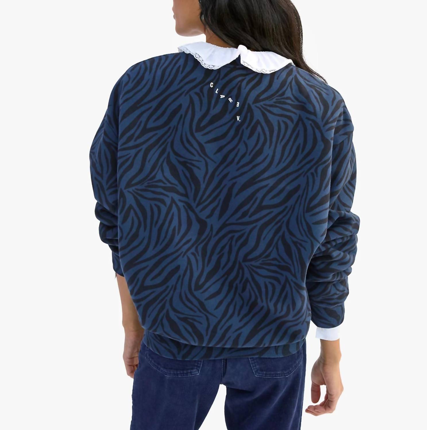 Clare V. - Zebras Sleep Print Oversized Sweatshirt