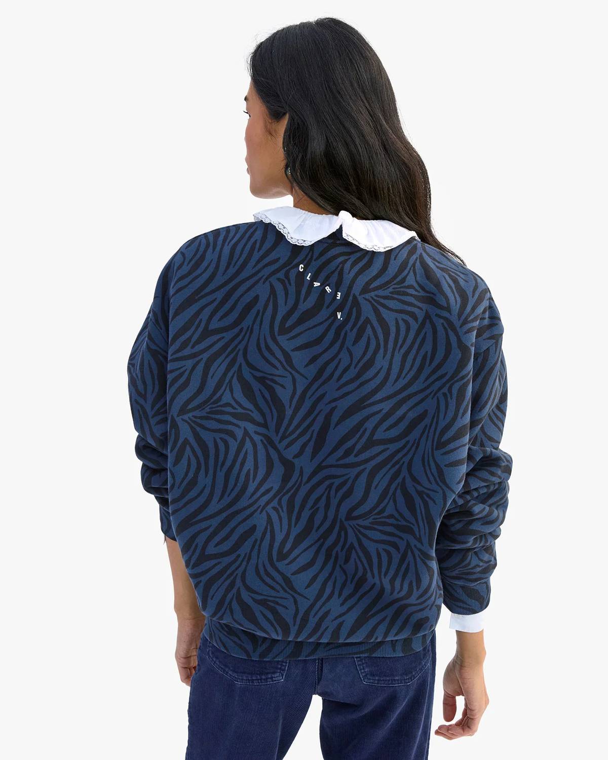 Clare V. - Zebras Sleep Print Oversized Sweatshirt