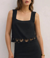 Z Supply - Charlene Embroidery Square Neck Top