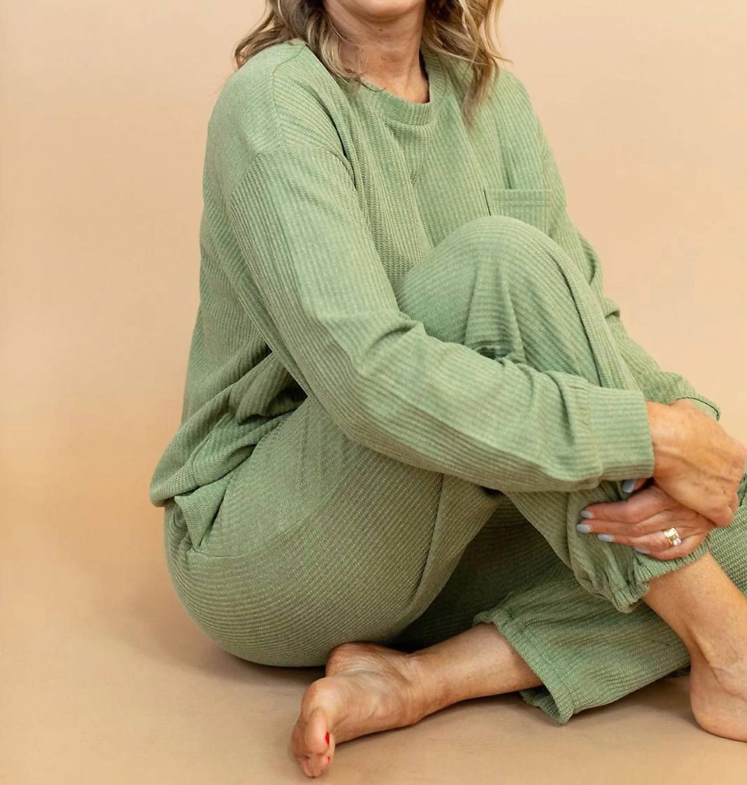 Listicle - Bree Waffle Knit Lounge Set