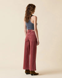 Le Jean Virginia Wide Leg Ankle Jeans in sandwashed spiced - women's pants - alternate view