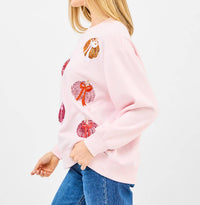 Mary Square Sarah Crew Neck Sweatshirt in pumpkin bows - women's sweater - detail view
