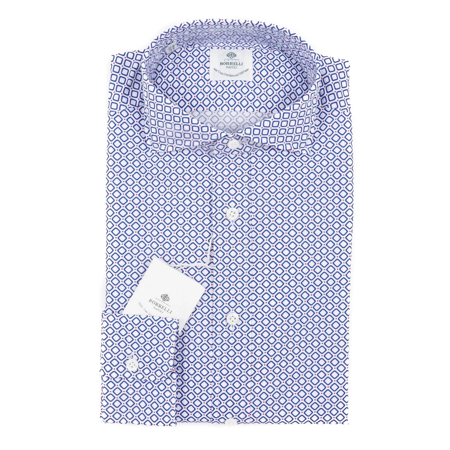 Luigi Borrelli Napoli - Men's Slim-fit Patterned Cotton Shirt