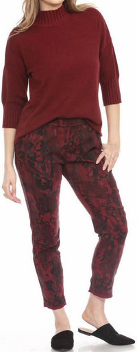 Flora Ashley - Pull-on Floral Printed Pants