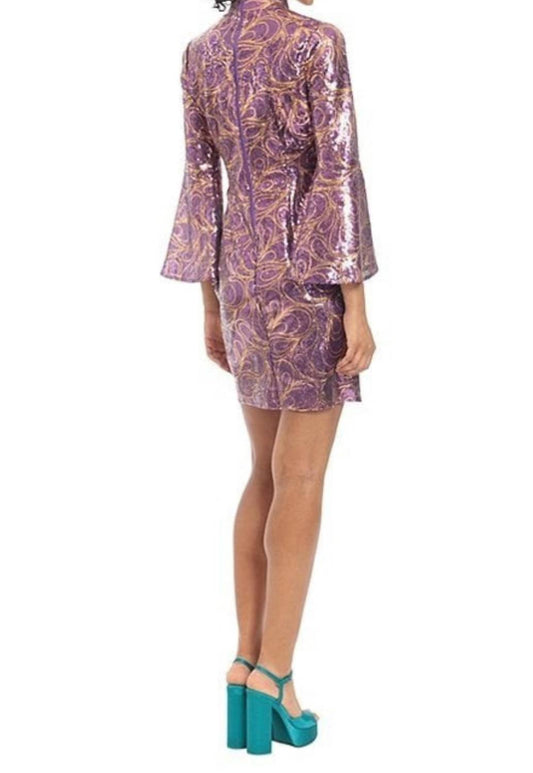 Donna Morgan - Swirl Sequin Bell Sleeve Party Dress