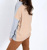 RD Style Elma Long Sleeve Cardigan in grey fawn - women's cardigan - detail view