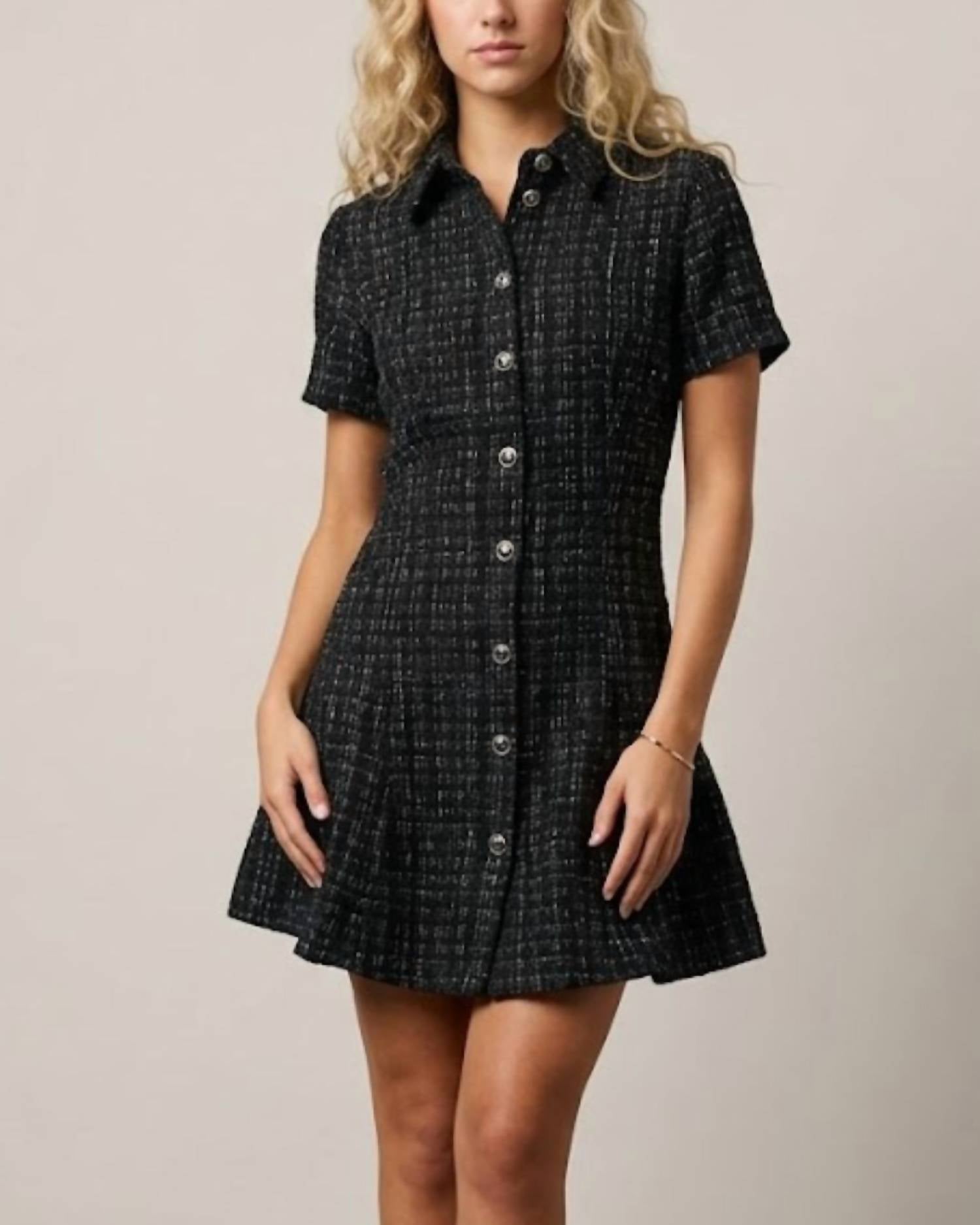 Joy Joy - Holly Pleated Hem Button Dress