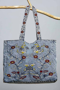 Pol - Patch Pocket Embroidered Woven Tote Bag