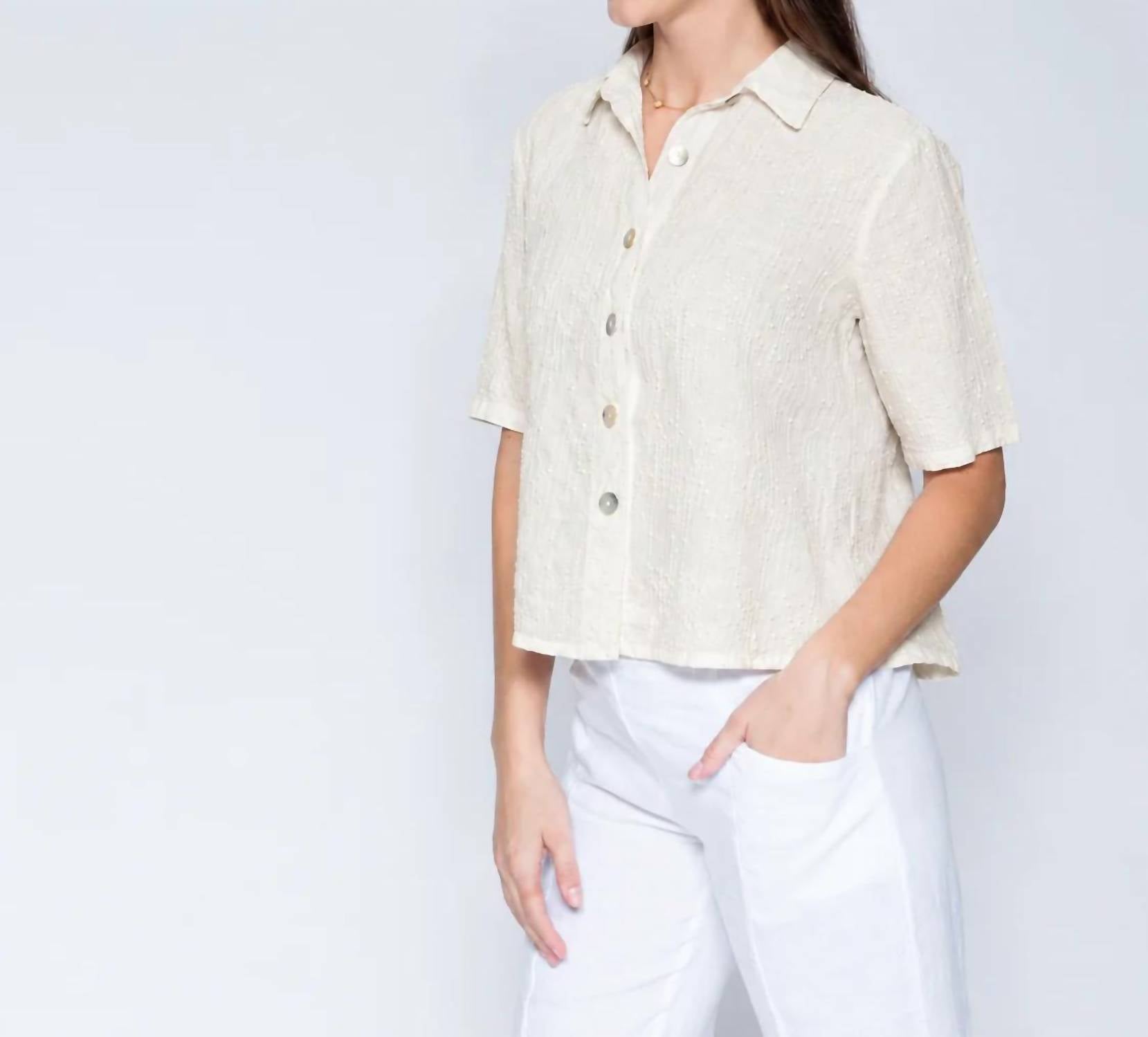 Blueberry - Cropped Camp Shirt