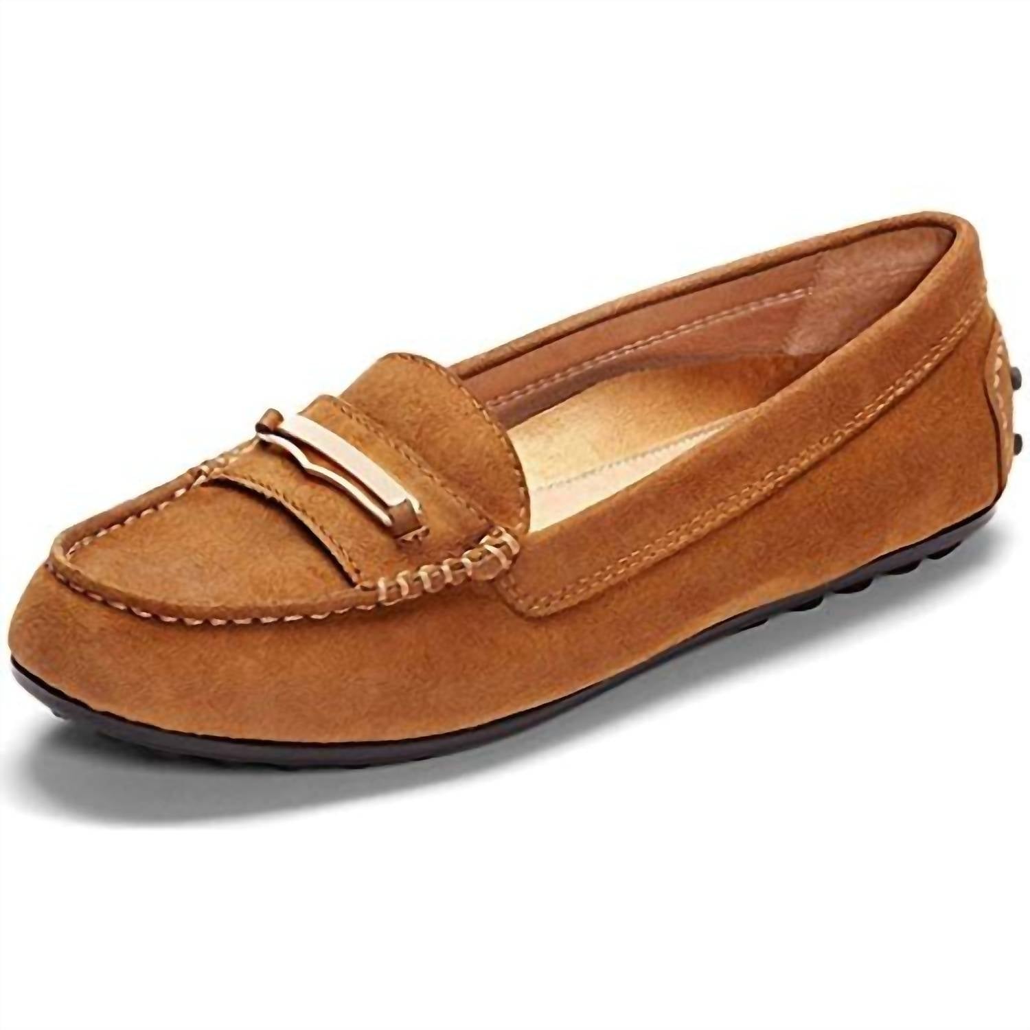 VIONIC Women's Honor Ashby Moccasin in khaki - women's shoe - detail view