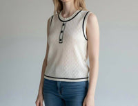 Autumn Cashmere - Sleeveless Pointelle Top