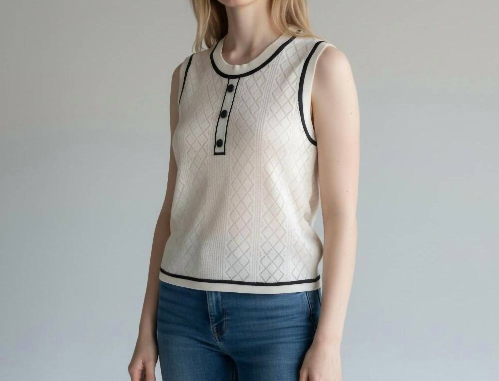 Autumn Cashmere - Sleeveless Pointelle Top