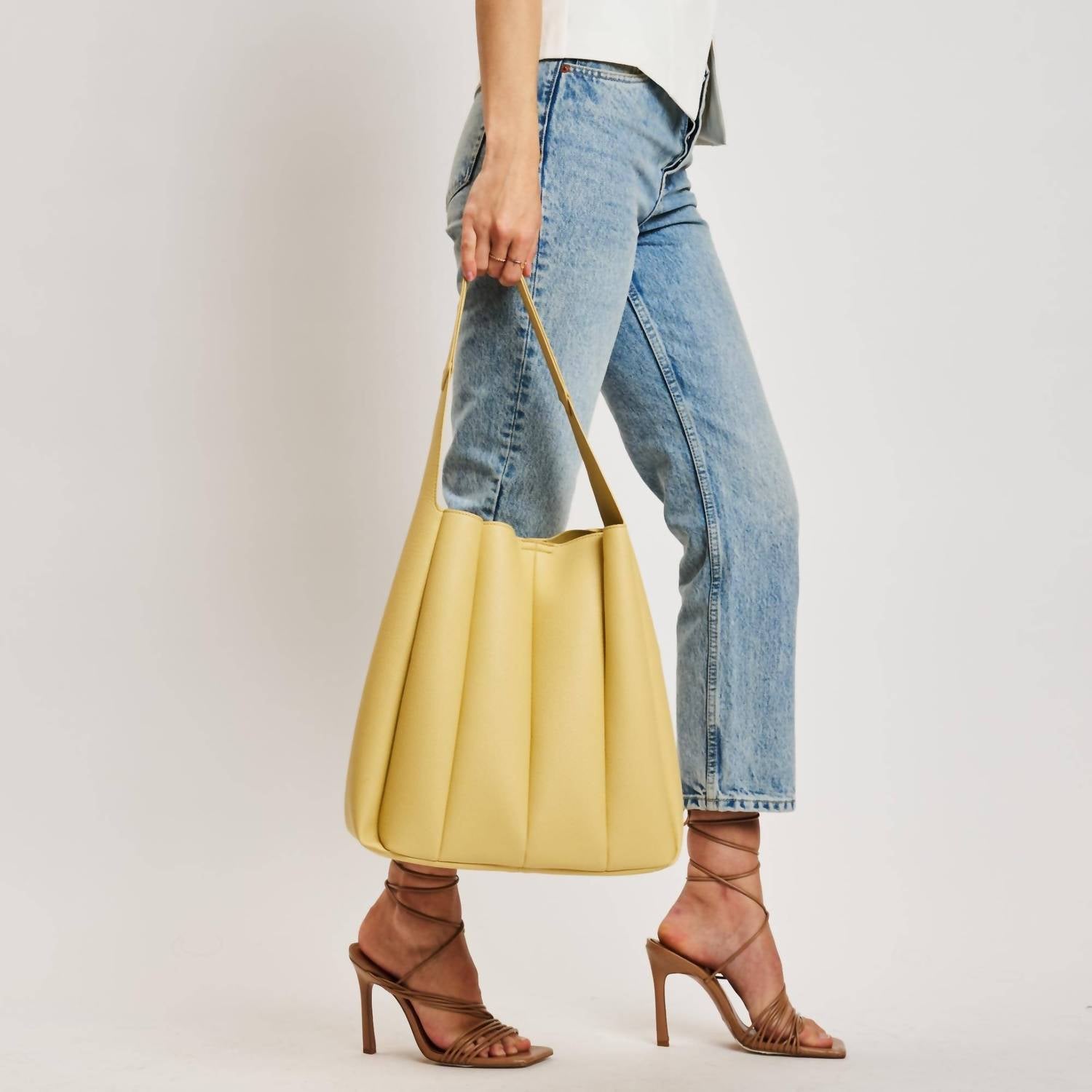 Moda Luxe - Zelda Pleated Detail Hobo Handbag