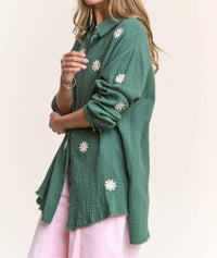 J.Nna - Daisy Gauze Embroidered Top