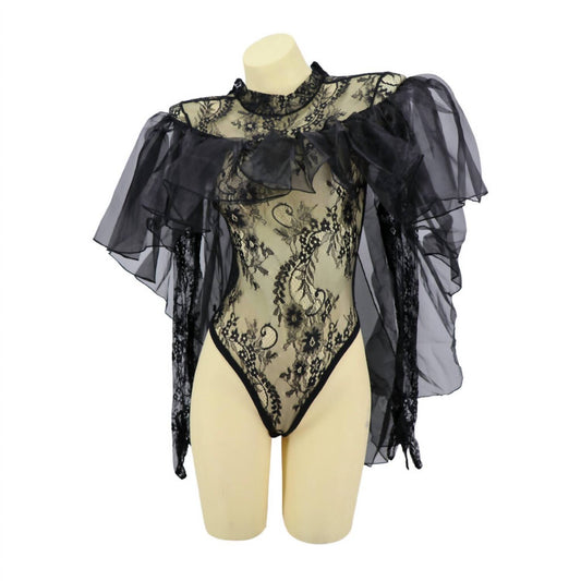 Western F.A.S.H.I.O.N - Ruffle Cape Mesh Bodysuit