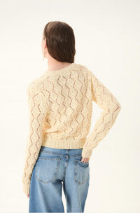 DELUC Gardenia Cardigan in ecru - women's cardigan - detail view