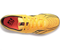 SAUCONY Women's Endorphin 3 Track Spike Shoe in 16 vizi gold vizi red - women's shoe - detail view