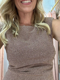 She + Sky - Metallic Ruffle Hem Mini Dress