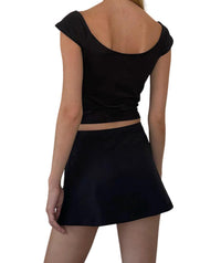 Motel Rocks Junior Women's Nidya Skirt in black - women's skirt - detail view