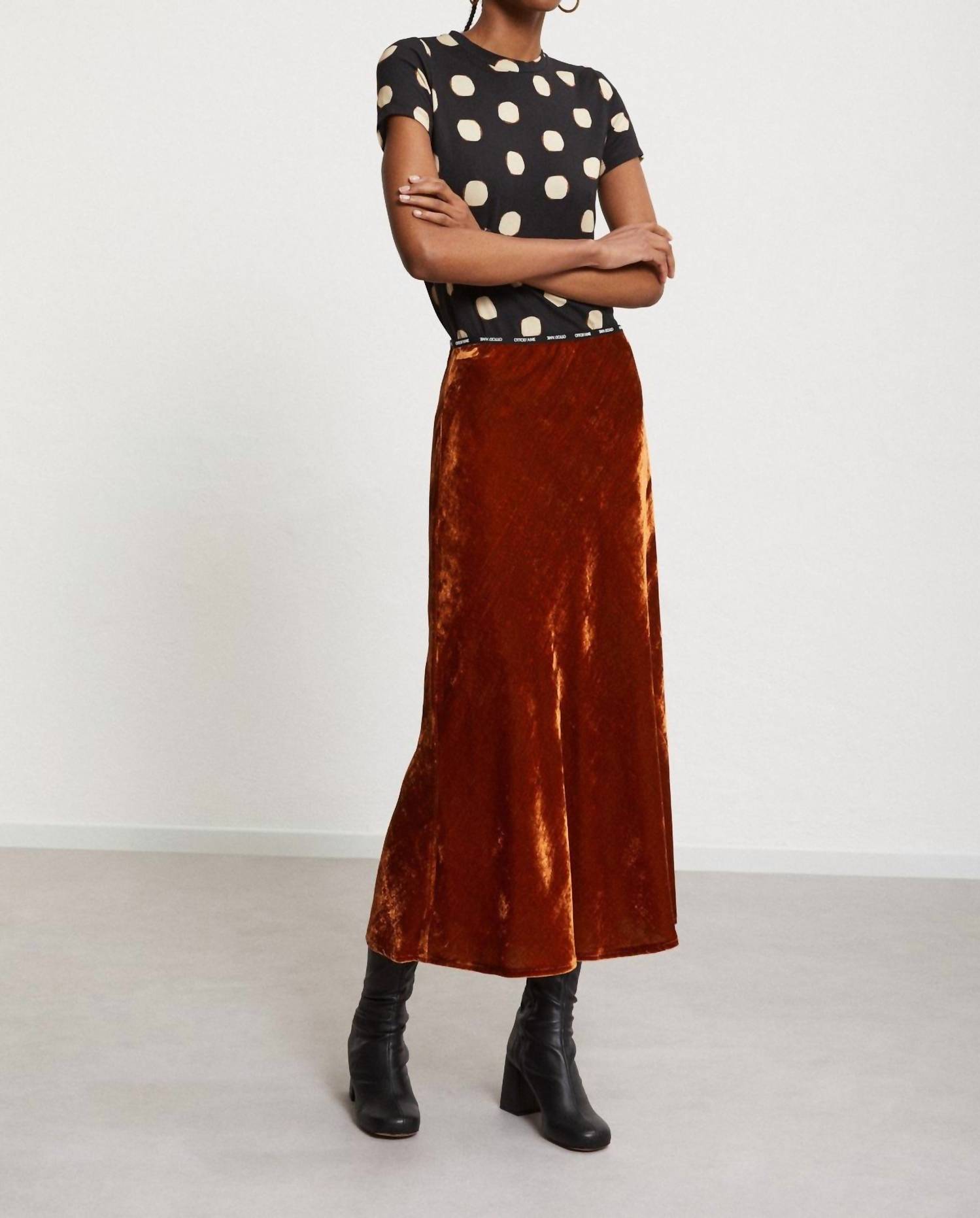 Ottod'Ame - Crushed Velvet Skirt