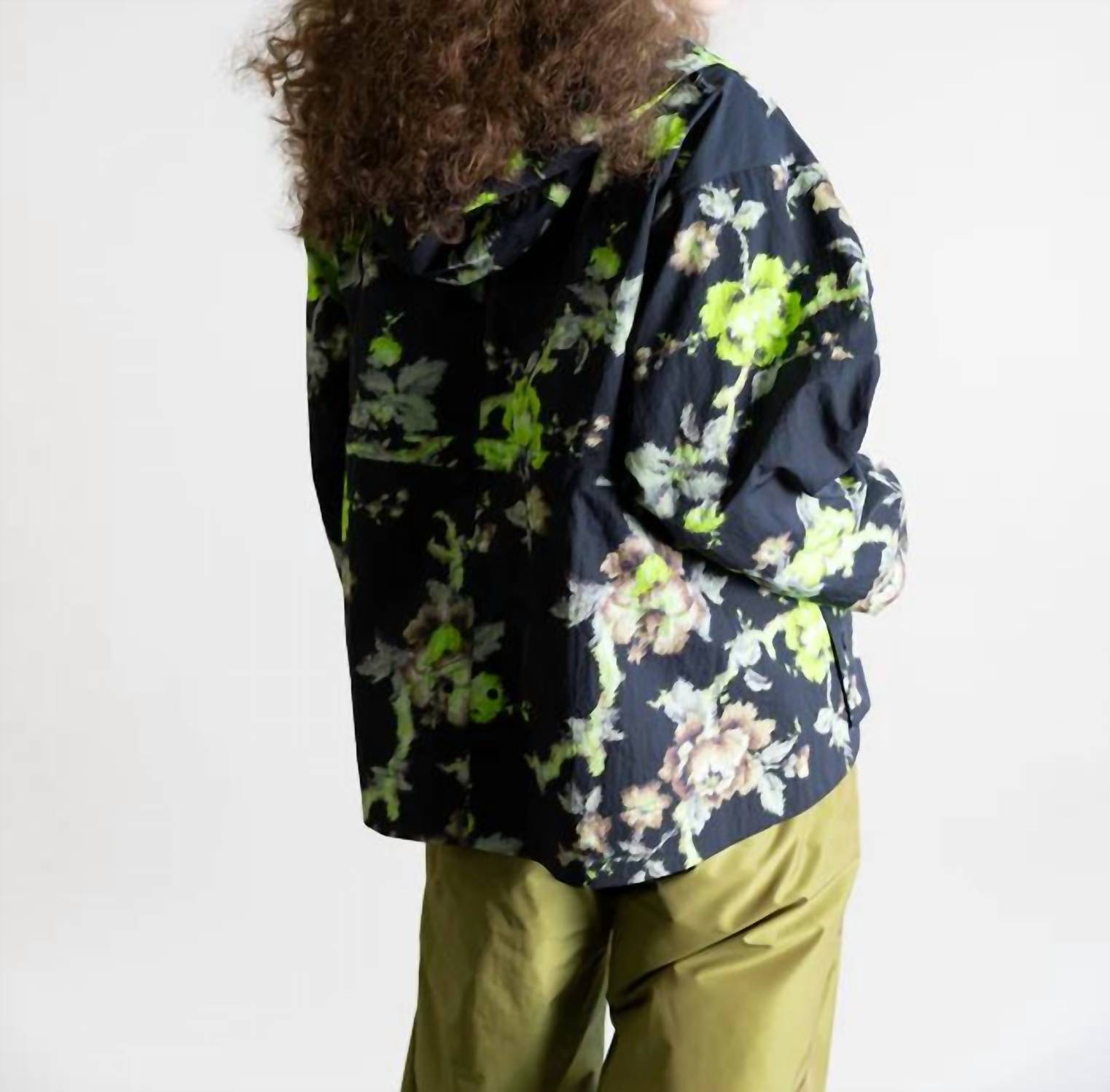 Psophia - Floral Print Hooded Jacket