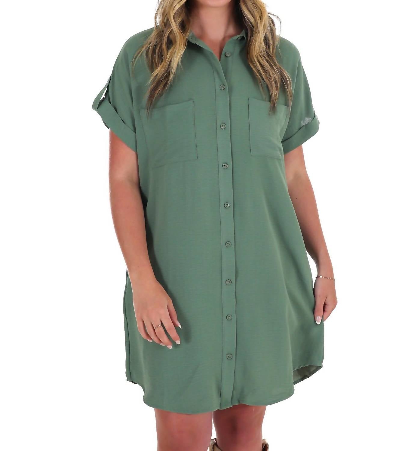 She + Sky - All the Reason Button Up Shirt Dress