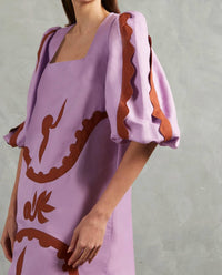 Adriana Degreas - Appliqué Square Neck Midi Dress