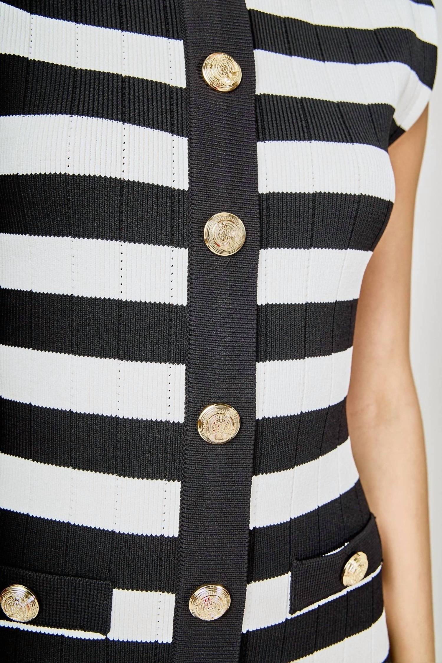 Endless Rose - Mock Neck Striped Mini Dress