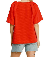 Umgee - Jacquard Round Neck Top