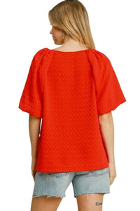 Umgee - Jacquard Round Neck Top