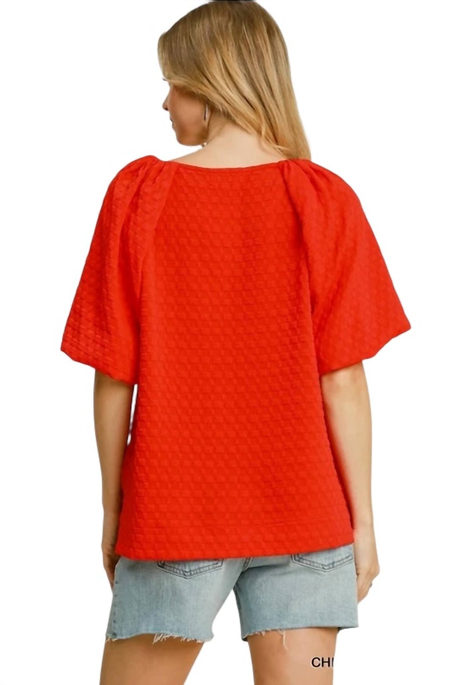 Umgee - Jacquard Round Neck Top